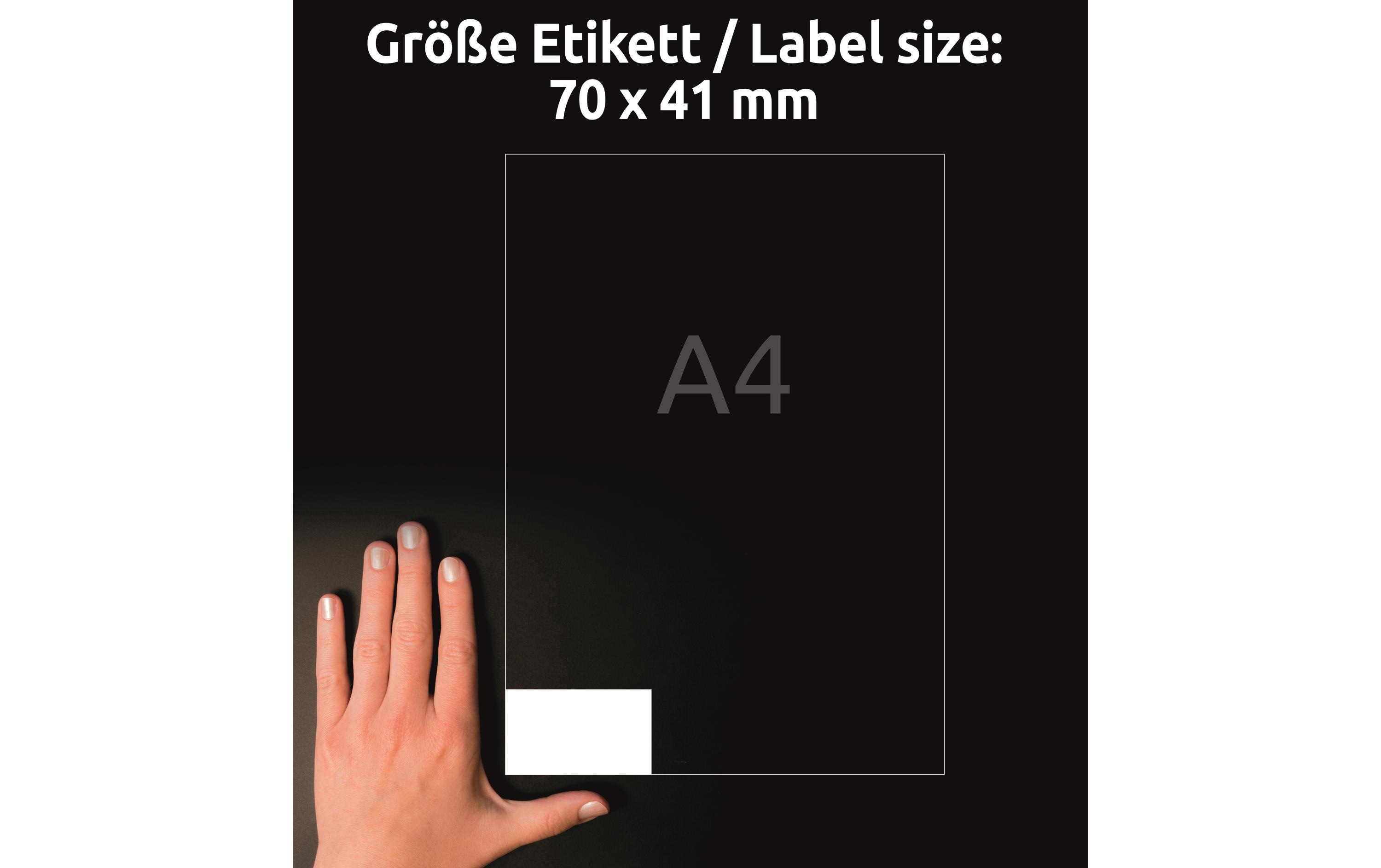 Avery Zweckform 3481-10 Selbstklebende Druckeretiketten 70 x 41 mm A4 Permanent Weiß