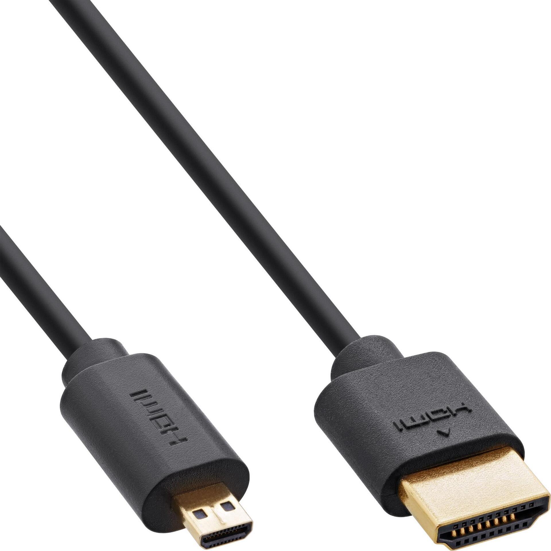 InLine 17933D HDMI-Kabel 0,3 m HDMI Typ A (Standard) HDMI Typ D (Mikrofon) Schwarz (17933D) (B-Ware)