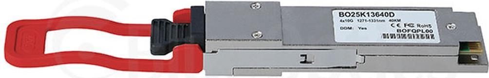 BlueOptics 40G-QSFP-ER4-1-BO. SFP Transceiver-Typ: Faseroptik, Schnittstelle: QSFP, Maximal mögliche Übertragungsstrecke: 40000 m. Produktfarbe: Aluminium. Gewicht: 40 g. Anzahl enthaltener Produkte: 1 Stück(e), Paketgewicht: 50 g (40G-QSFP-ER4-1-BO)