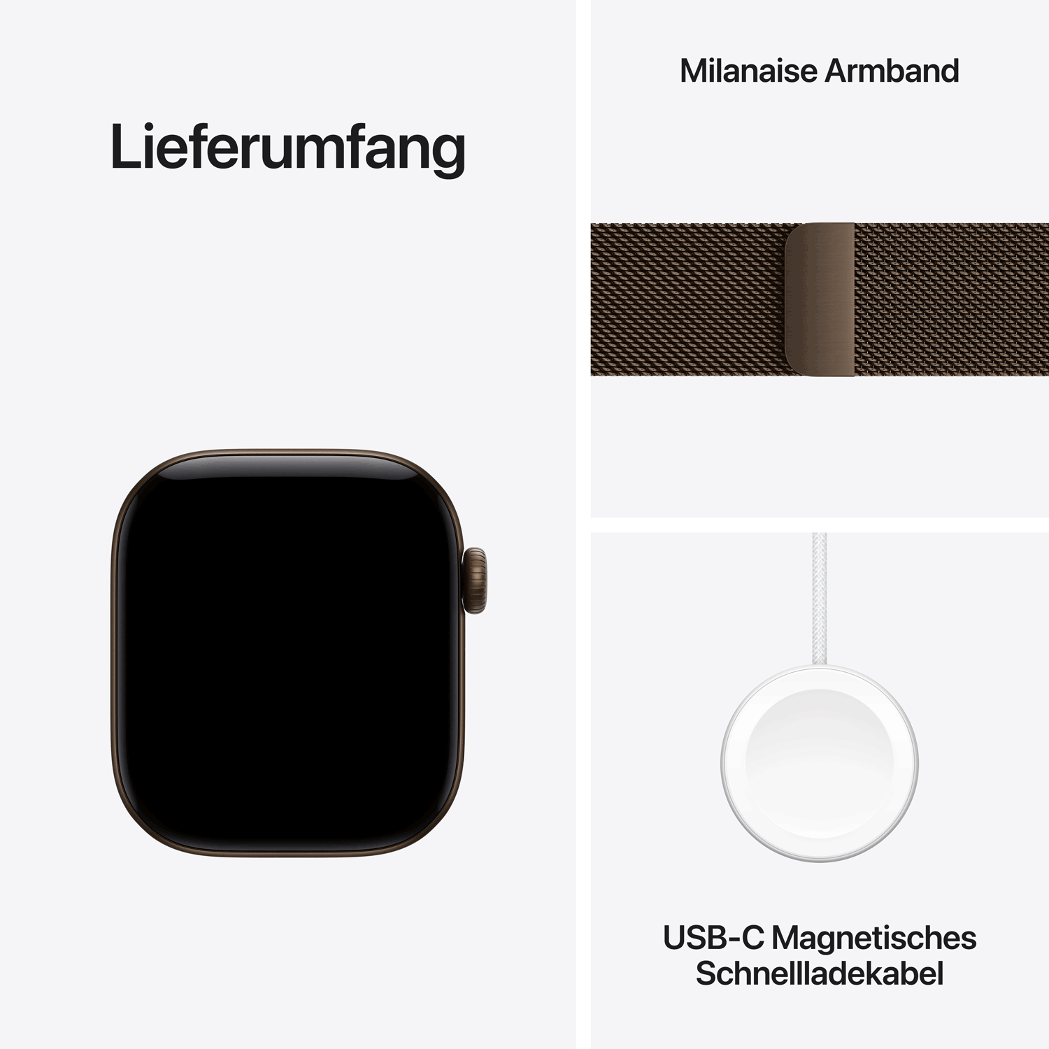 Apple Watch Series 12 GPS + Cellular 42mm Dark Bronze Aluminium Case with Dark Bronze Milanese Loop