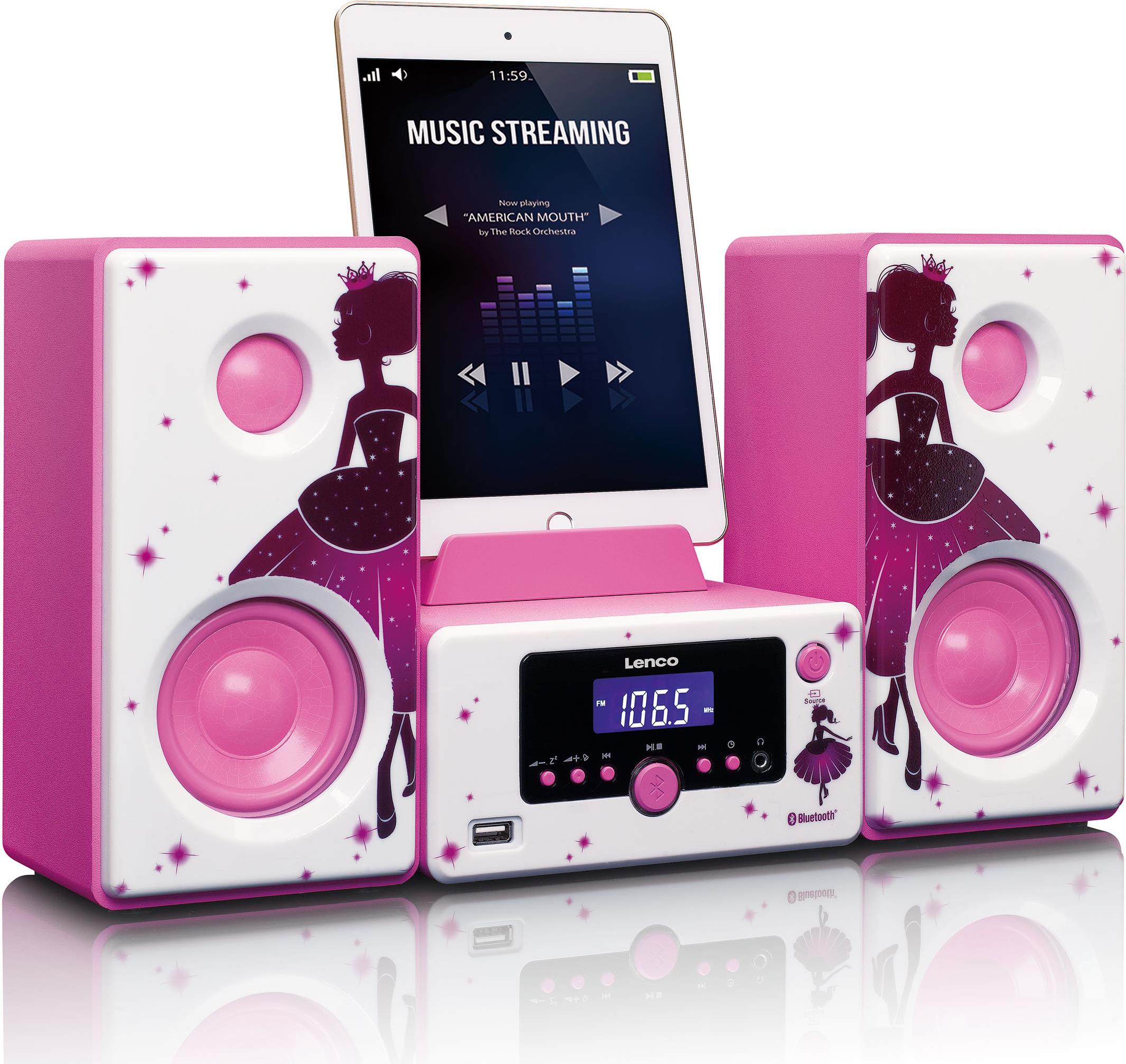 Lenco MC-020 Home audio mini system 10W Pink