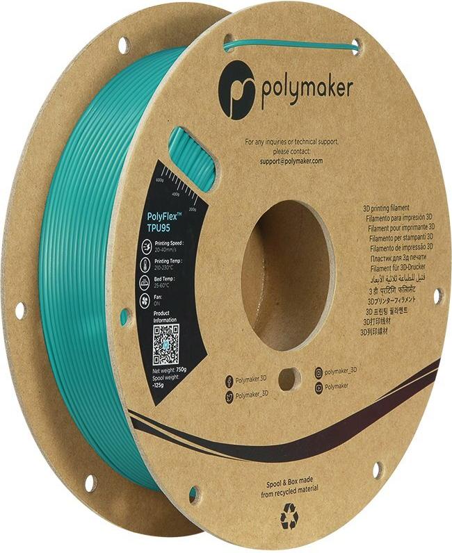 TPU-95A 1,75mm TEAL 0,75kg POLYMAKER POLYLITE 3D FILAMENT (PD01016)