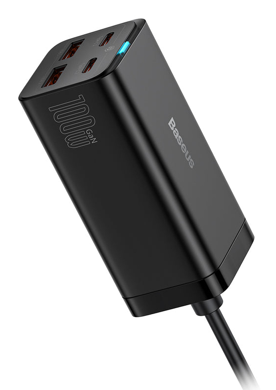 Baseus GaN3 Pro Ladegerät 2x USB-C 2x USB-A 100 W Schwarz