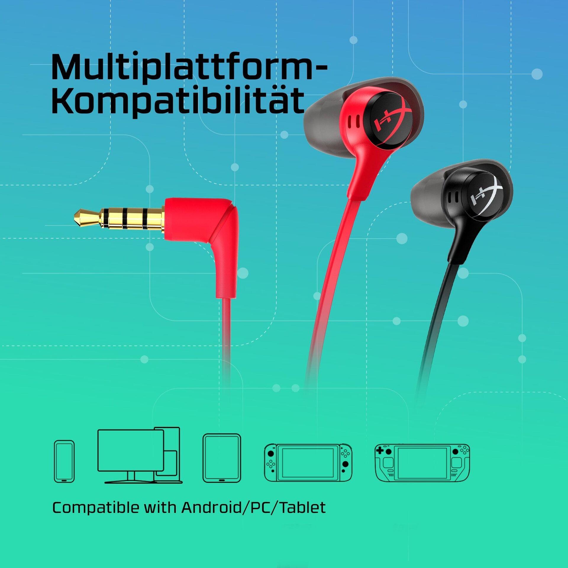 HyperX Cloud Earbuds II In-Ear-Kopfhörer Kabelgebunden 3,5-mm-Klinke Rot