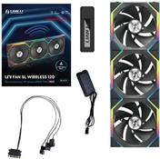 Lian Li UNI FAN SL Wireless ARGB PWM Lüfter 3er-Pack inkl. Controller - Reverse Blade 120 (12RSL1W3B)