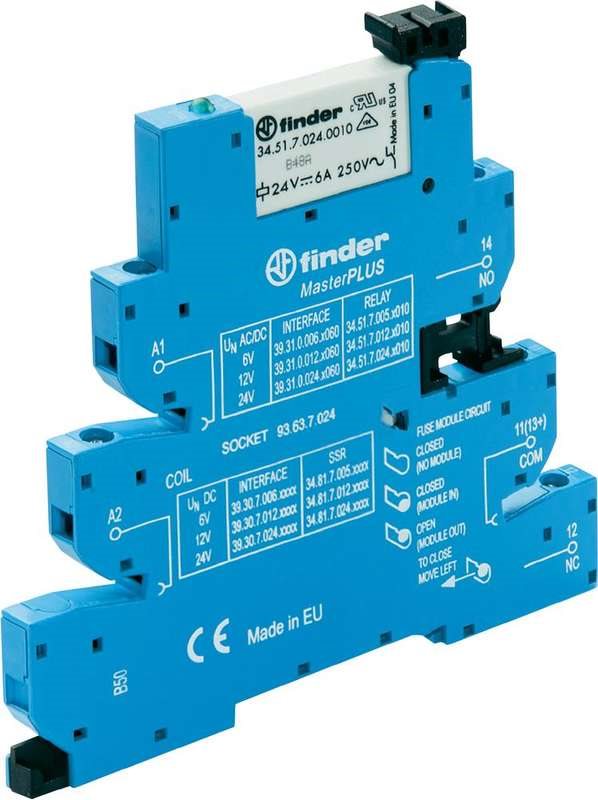 Finder MasterPlus schmales Koppelrelais für DIN-Schiene 39.31.0.006.0060 1 Wechsler 6 A 1 St. (39.31.0.006.0060)