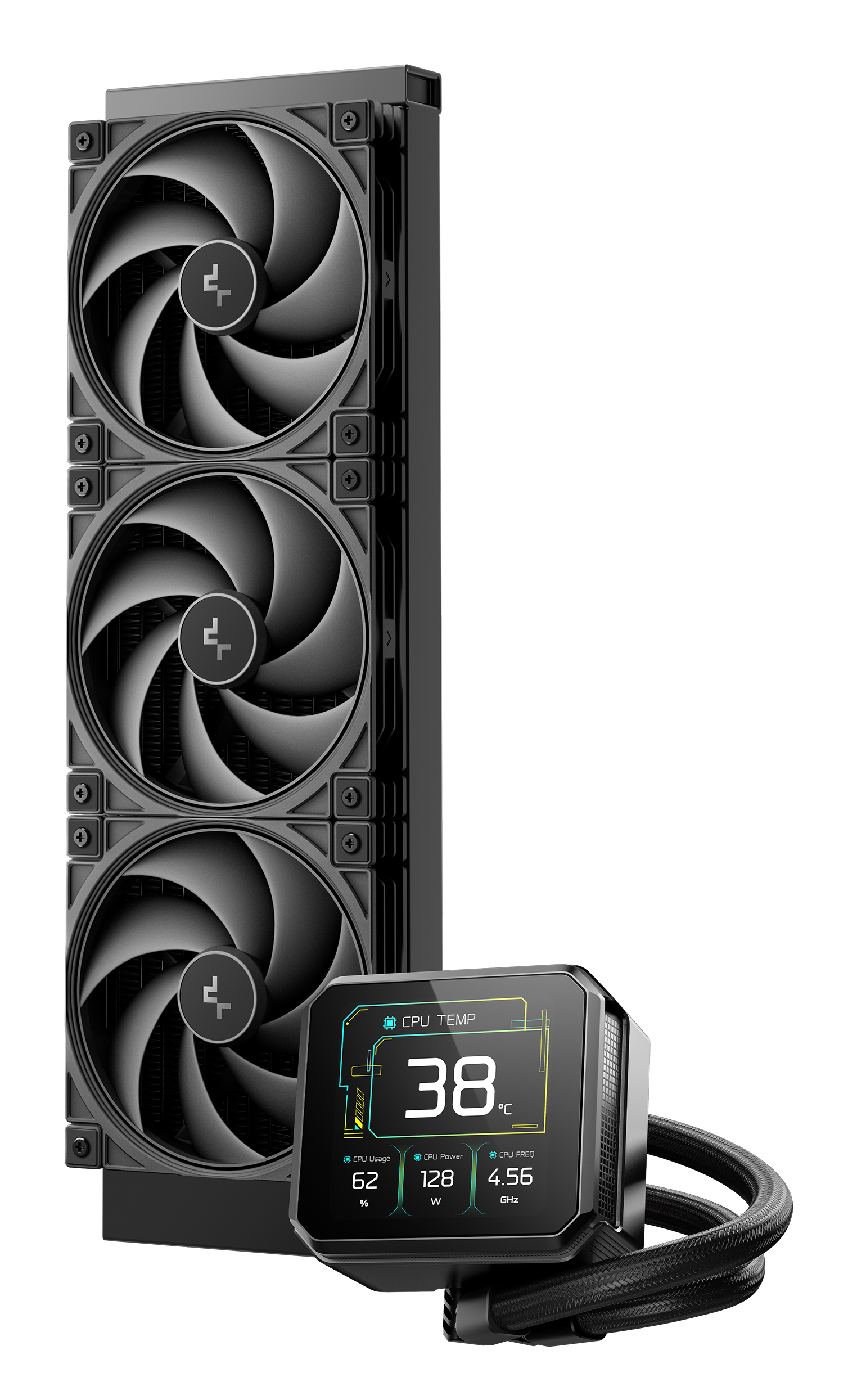 DeepCool SPARTACUS 360 LCD Prozessor-Flüssigkeitskühlung 360 mm Schwarz