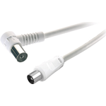 SpeaKa Professional Antennen Anschlusskabel [1x Antennenstecker 75 ? - 1x Antennenbuchse 75 ?] 15 m 75 dB Weiß (SP-7870456)