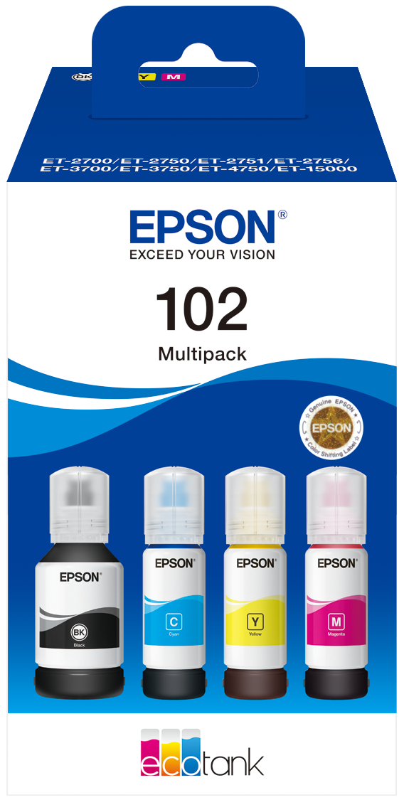 Epson 4er-Pack Schwarz, Gelb, Cyan, Magenta (C13T03R640)