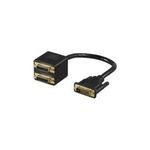 Wentronic Goobay DVI-Stecker > 2x DVI-Buchse, DVI-D-Stecker Dual-Link (24+1-Pin), Schwarz - zum Verbinden von zwei Geräten mit einem DVI-Anschluss (68740)