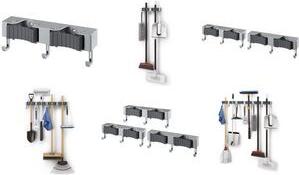 metaltex Klemmleiste Hang-Up 2, 3 Haken, Breite: 215 mm Farbe: grau, Material: PS / Silikon, belastbare Wand - 1 Stück (294900000)