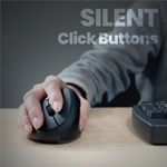 Perixx PERIMICE-719L, Kleine ergonomische Maus für Linkshänder, schnurlos, schwarz (PERIMICE-719L)