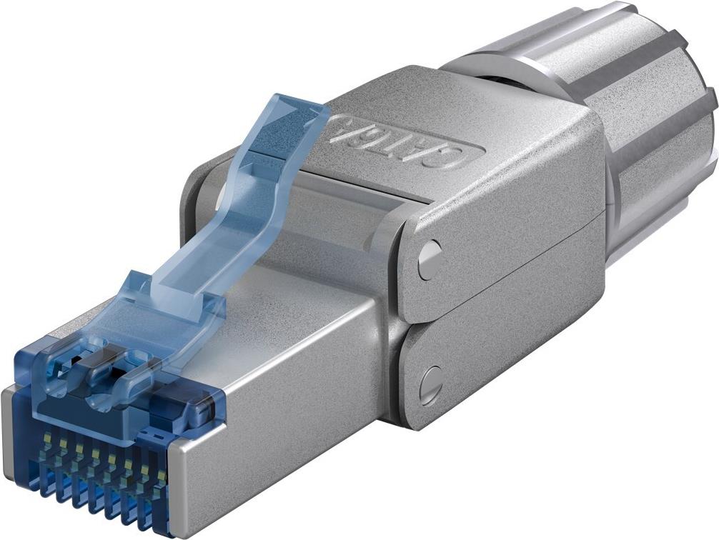 Goobay CAT 6A feldkonfektionierbarer RJ45-Stecker STP geschirmt - für 5.0-8.5 mm (65939)