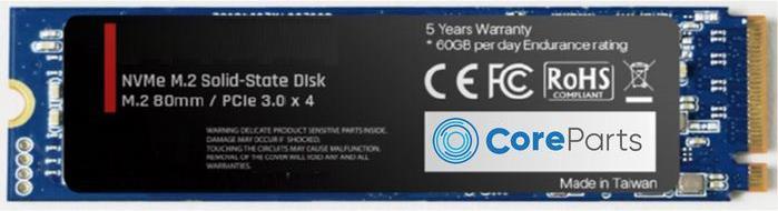 CoreParts CPSSD-M.2NVMEHE-2TB Internes Solid State Drive M.2 2000 GB PCI Express 3.0 3D NAND NVMe (CPSSD-M.2NVMEHE-2TB)