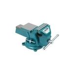 BRÜDER MANNESMANN Parallel-Schraubstock, drehbar um 360 Grad drehbar, grüm Hammerschlag lackiert, Bohrungen - 1 Stück (73010)