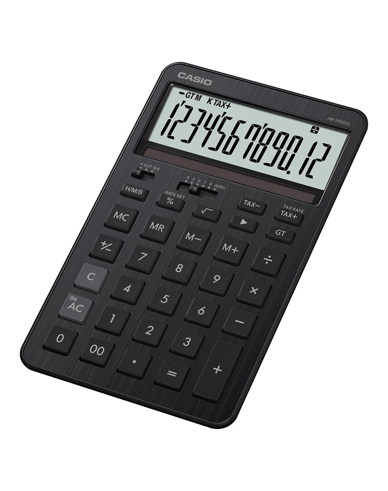 Casio JW-200DQ Desktop-Taschenrechner 12 Ziffern LCD Schwarz