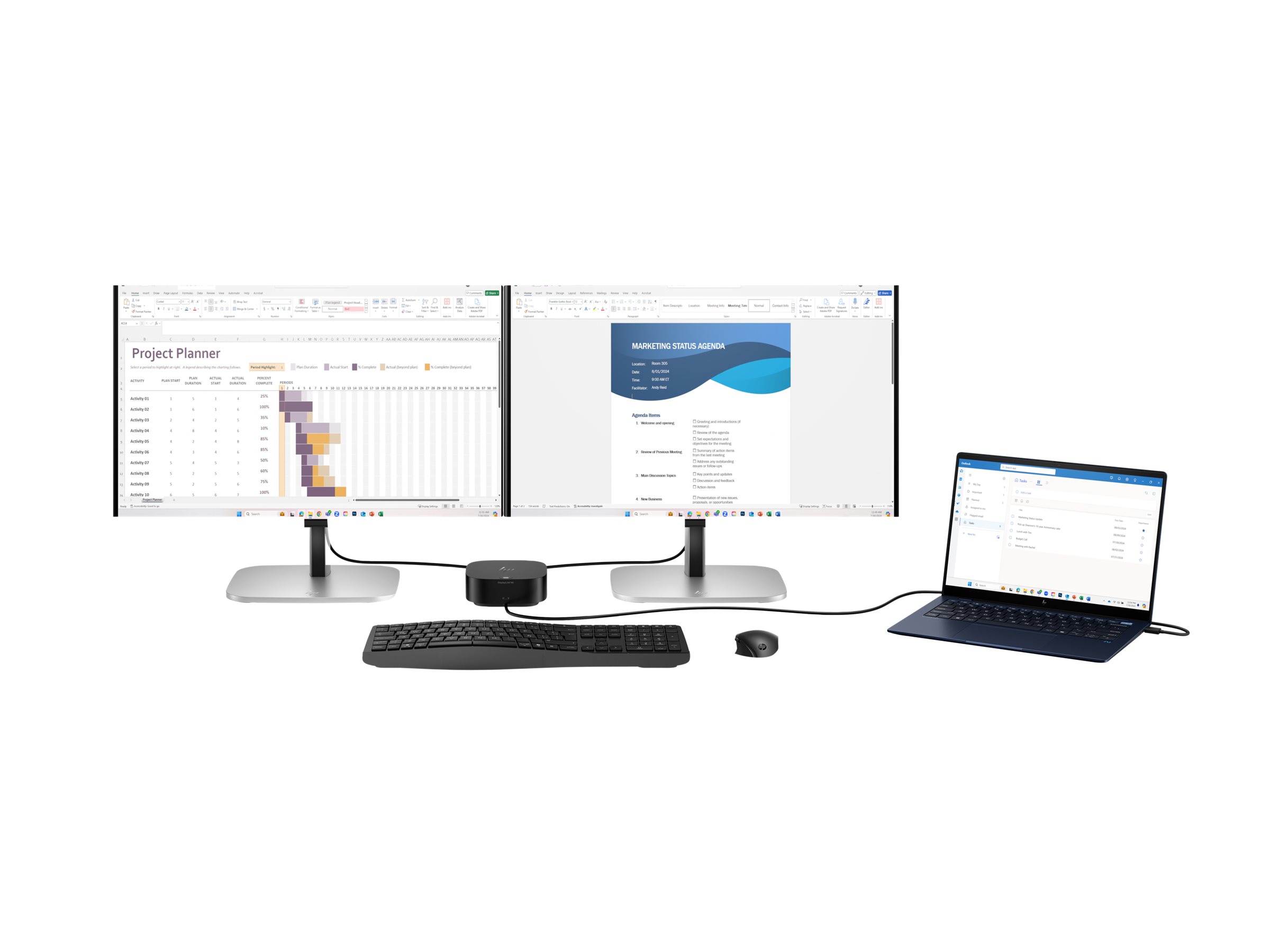 HP Series 5 Pro 524pn 24" WUXGA IPS LED-Monitor Jet Black, Silber (Halter)