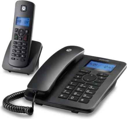 Motorola C4201 Analoges/DECT-Telefon Anrufer-Identifikation Schwarz (E10E09K19B1GES)