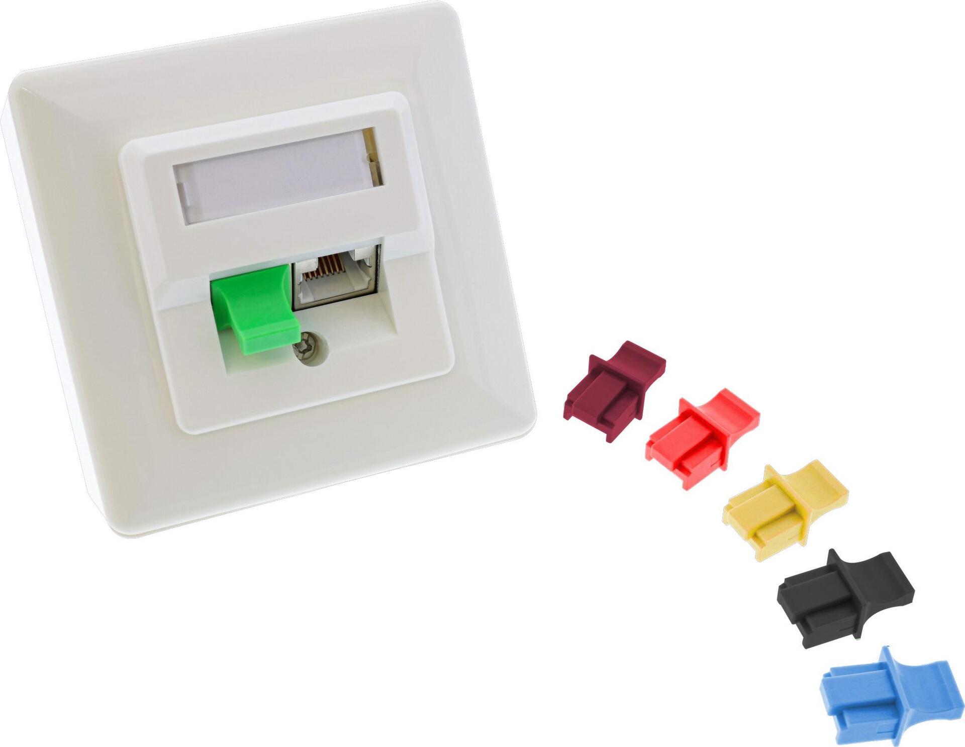 InLine® Staubschutz, für RJ45 Buchse, Farbe: blau 10er Blister (59942A)