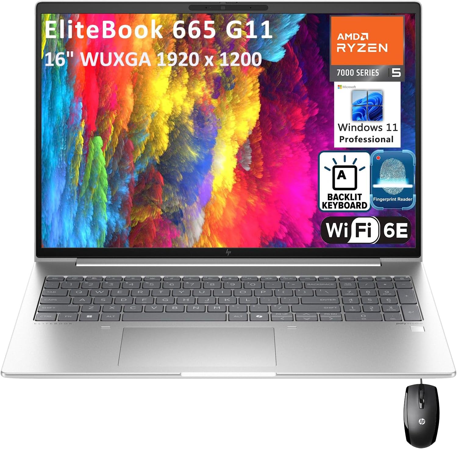 HP EliteBook 665 16 G11 Notebook – 16 Zoll WUXGA, AMD Ryzen 7 7735U, 16GB RAM, 512GB SSD, Windows 11 Pro (geöffnet)