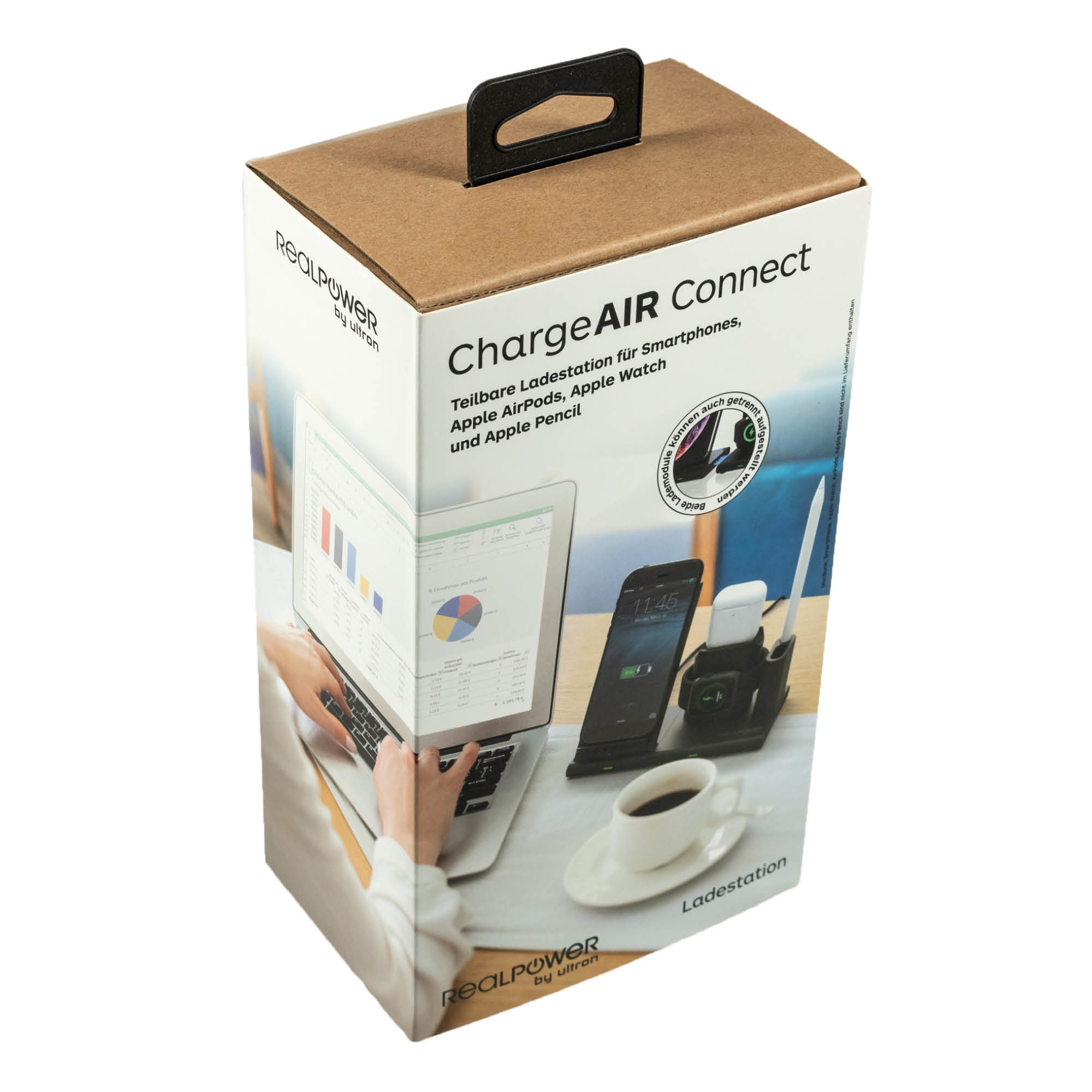 RealPower ChargeAIR Connect Kabellose Ladestation USB Typ-C Schwarz