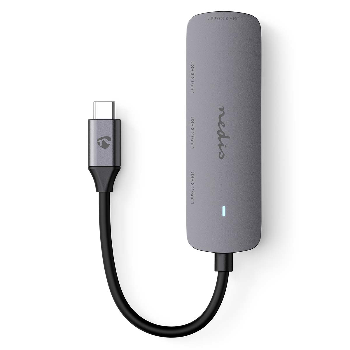 Nedis CCGB64220GY01 USB-Hub 1x USB-C - 4x USB A 5 Gbps Grau