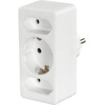 Hama Steckdosenadapter 3-fach, 1x Schutzkontakt, 2x Euro, Weiß (00223215)