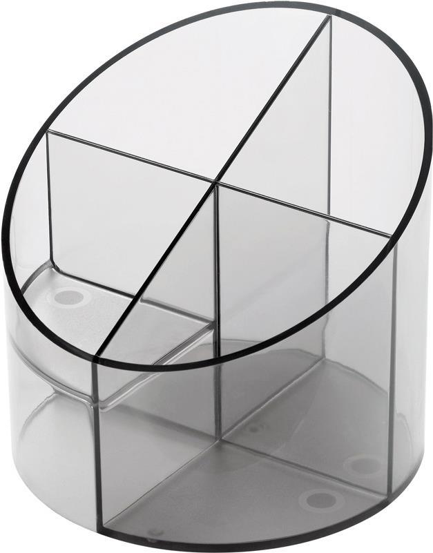 helit Multiköcher Economy Transparent, 4 Fächer, glasklar hochglänzend, aus Polystyrol, rund, Durchmesser: 110 mm (H6390202)