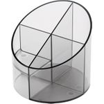 helit Multiköcher Economy Transparent, 4 Fächer, glasklar hochglänzend, aus Polystyrol, rund, Durchmesser: 110 mm (H6390202)