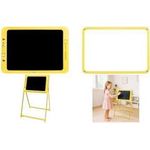 LogiLink LCD Kinderschreib- & Malttafel, 19 Zoll, gelb per Knopfdruck löschbar, wiederbeschreibbar, Sperrschalter - 1 Stück (AA0183)