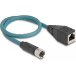 DeLOCK 60070 Kabeladapter M12 RJ-45 Schwarz - Türkis (60070)
