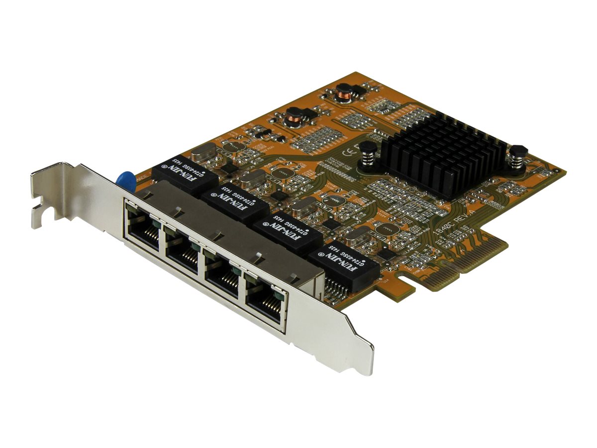 Startech 4 Port PCIe Gigabit Netzwerkkarte, Quad Port PCI Express GbE NIC, 2000 Mbit/s, Gelb
