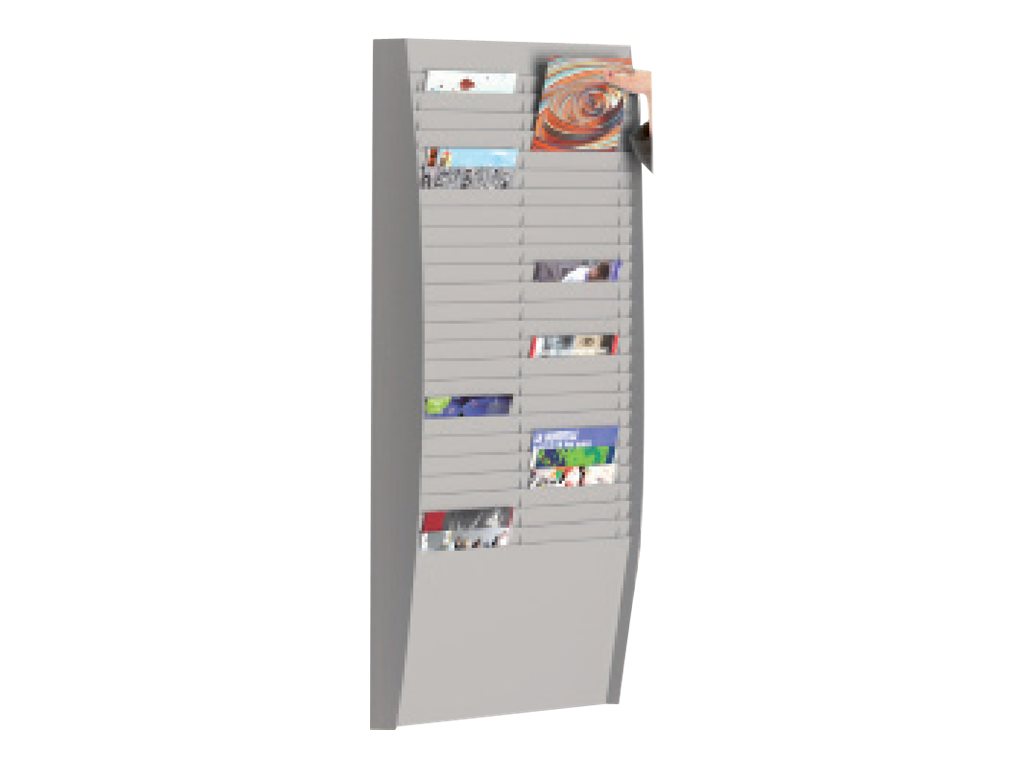 Paperflow A4V2X25.01 Wandprospekthalter 50 Fächer A4 Schwarz