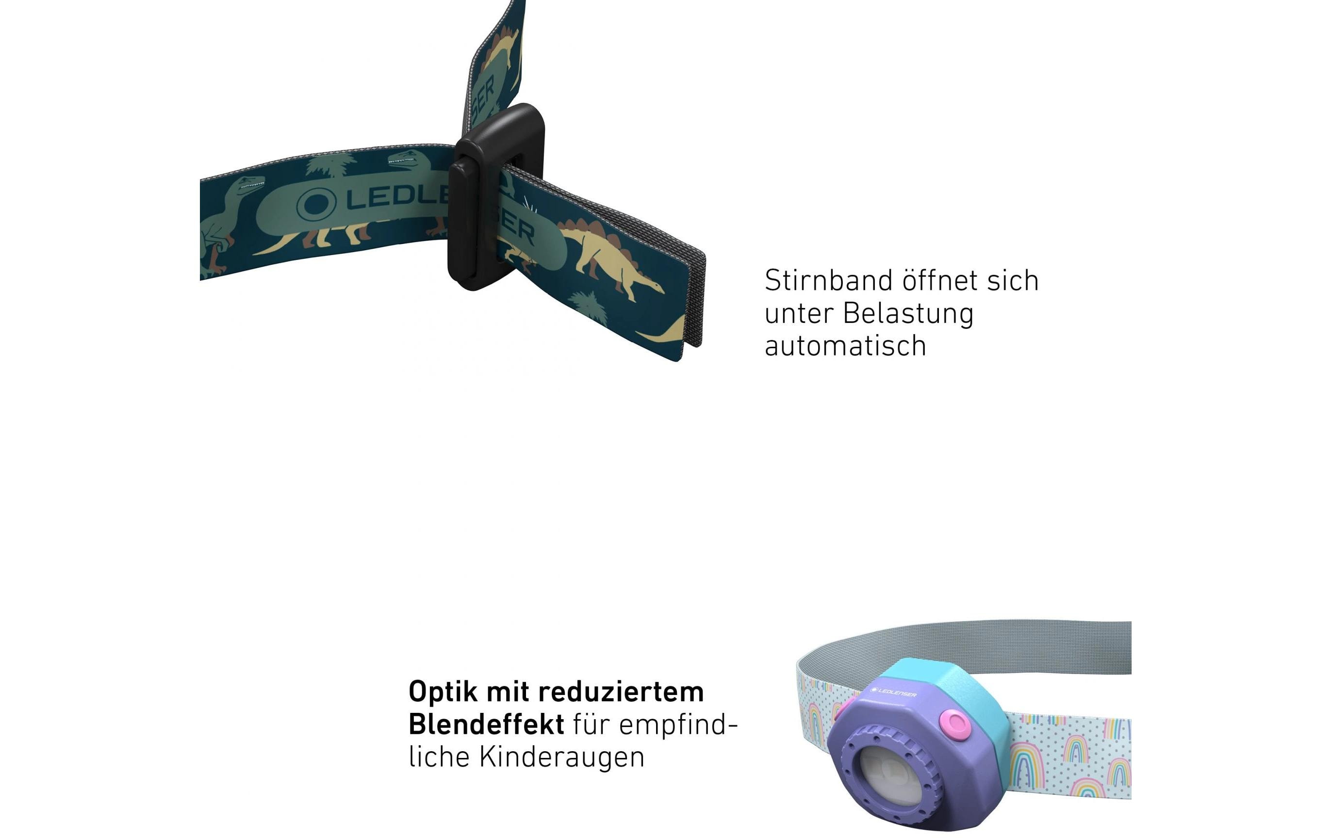 Ledlenser Kidled4R Stirnlampe Aufladbar 40 lm Green/Dinosaurier