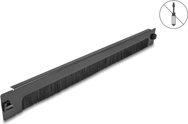 Delock 19" 1 HE Kabelmanagement Bürstenleiste unten offen werkzeugfrei (90629)