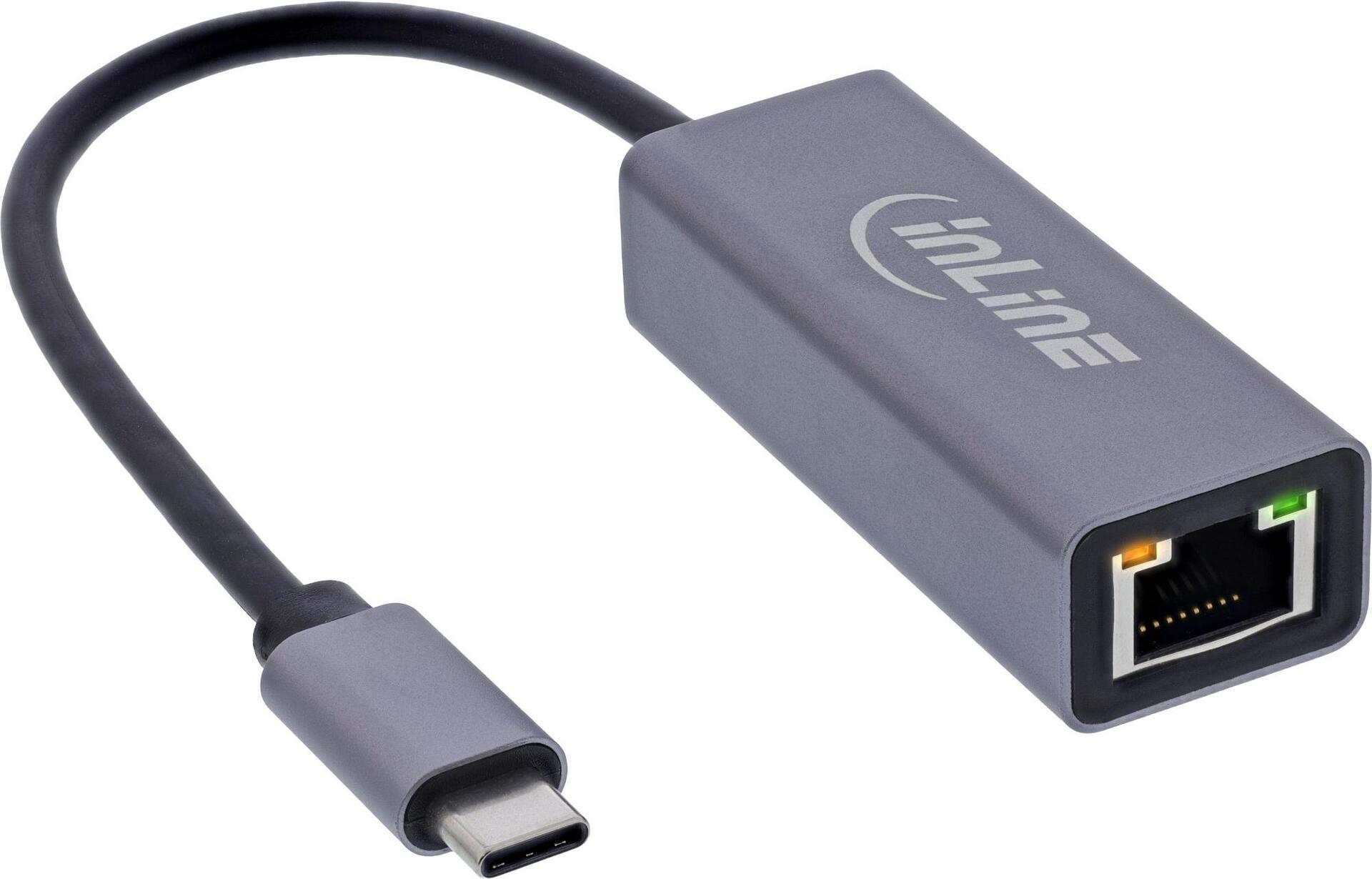 InLine USB 3.2 Netzwerkadapter Kabel USB-C zu RJ45 Gigabit Netzwerk (33380Q)
