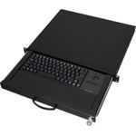 aixcase 19" Rack 1U Tastatur DE Trackball PS2&USB schwarz (AIX-19K1UKDETB-B) (geöffnet)