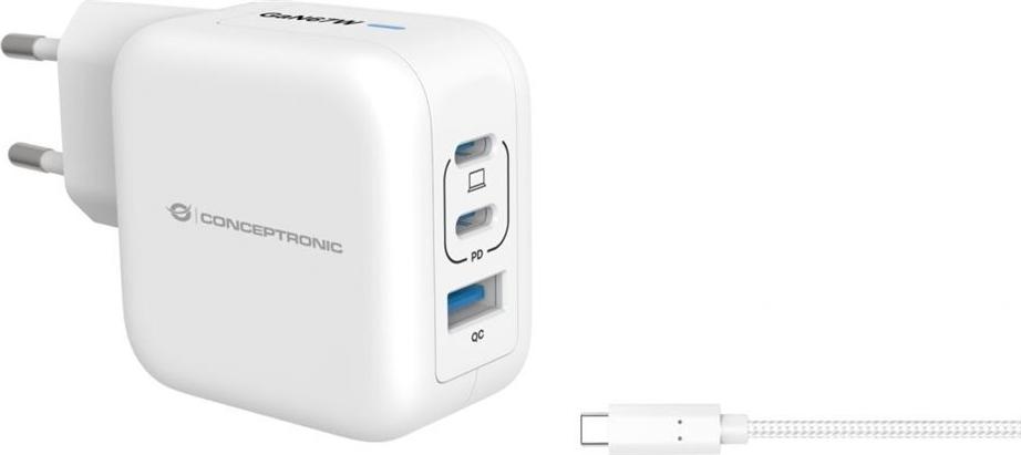 Conceptronic Ladegerät 3Port 67W 2xUSB-C 1xUSB-A+3-in-1 ws (ALTHEA17W)
