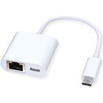 ROLINE USB 3.2 Gen 2 Typ C zu Gigabit Ethernet Konverter + 1x PD Port, 100W (12.02.1100)
