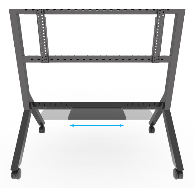 B-TECH Momentum BT8546 Rollwagen für 65-110" Touchscreen-Displays, 125 kg, VESA bis 1000x900 mm, Schwarz