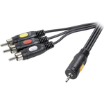 SpeaKa Professional Klinke / Composite Cinch AV Anschlusskabel [1x Klinkenstecker 2.5 mm - 3x Cinch-Stecker] 2.50 m Schwarz (SP-7869872)