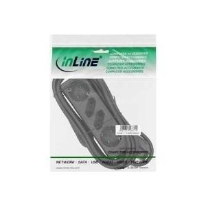 InLine® Steckdosenleiste, 4-fach, 2x Schutzkontakt + 2x Euro, 1,5m, schwarz (16441)