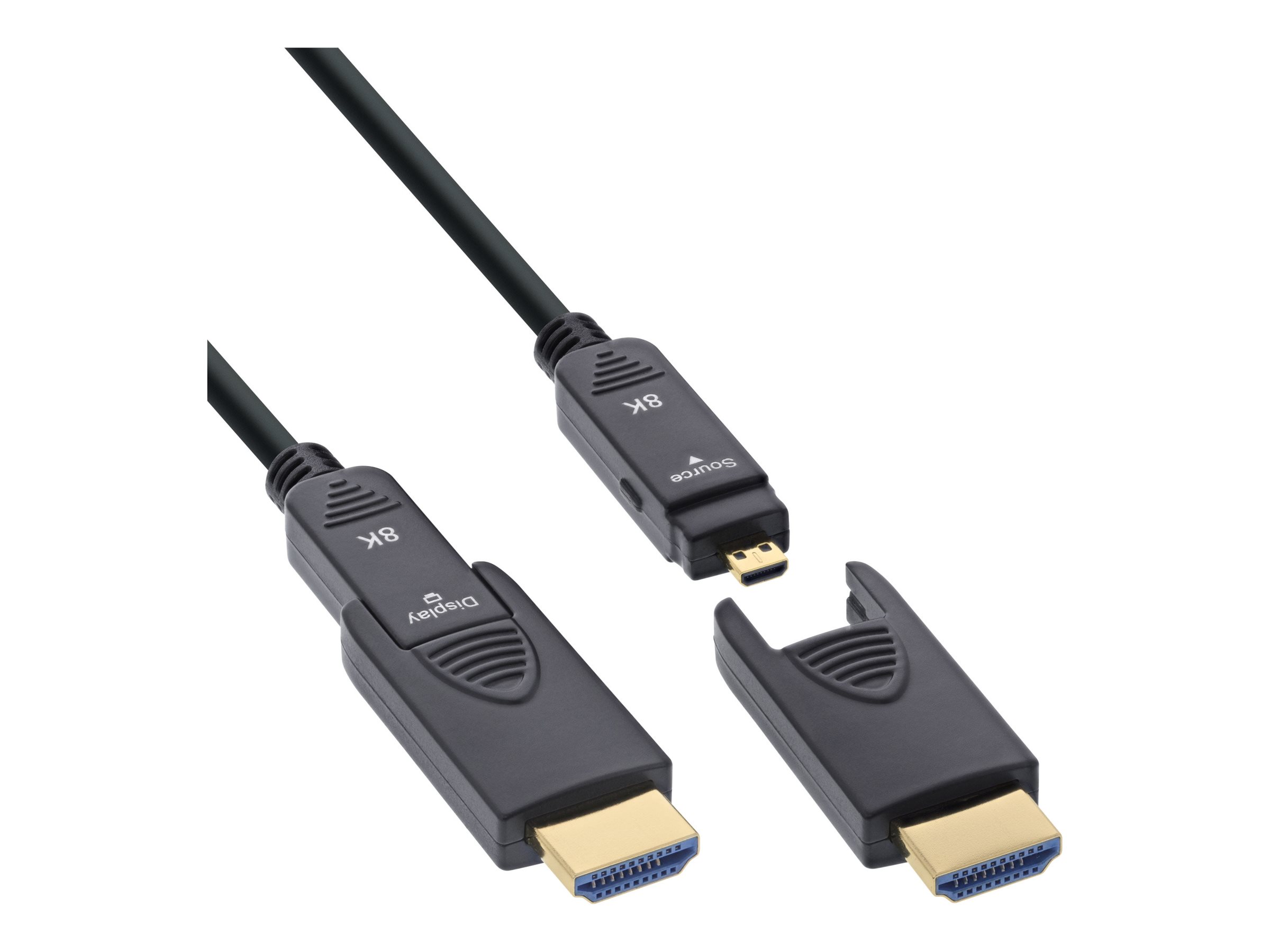 InLine HDMI AOC Kabel 20 m HDMI 2.1 48 Gbit/s Schwarz