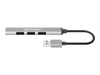 Manhattan 168427 USB-Hub 4-Port USB 3.2 Gen 1 Aluminium Space-grau