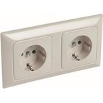 Legrand Schuko-Steckdose 776122 CREO mandelweiß waagerecht (776122)