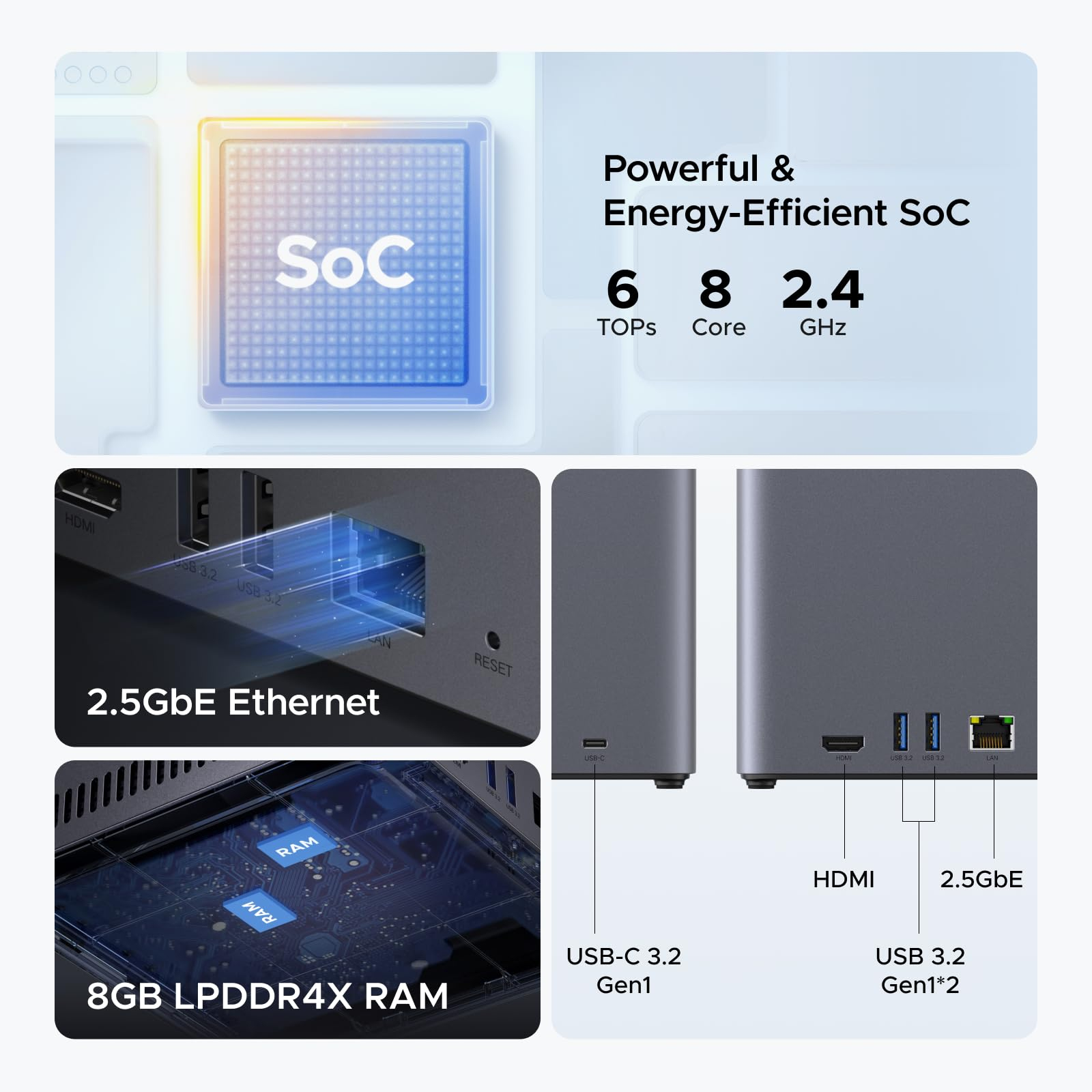 Ugreen NASync DH4300 Plus 4-Bay NAS 120 TB 8 GB RAM Grau