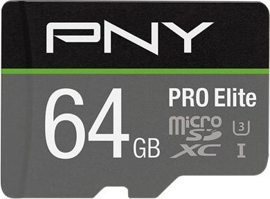 PNY PRO Elite microSDXC 64 GB A1 V30 UHS-I U3 Class 10 inkl. SD-Adapter