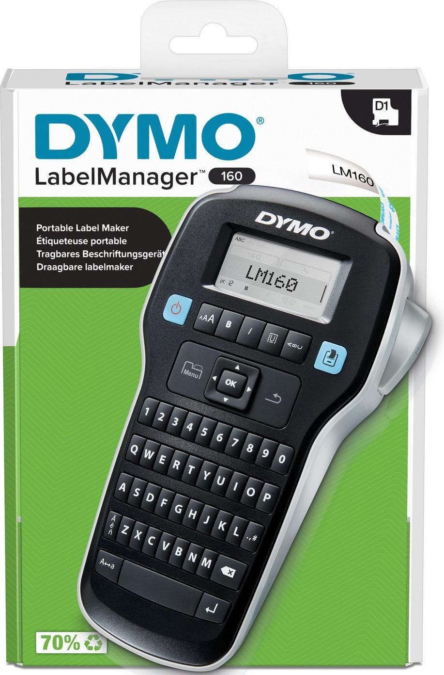 DYMO LabelMANAGER 160 Etikettendrucker Thermotransfer 180 dpi 6/9/12 mm Schwarz, Silber