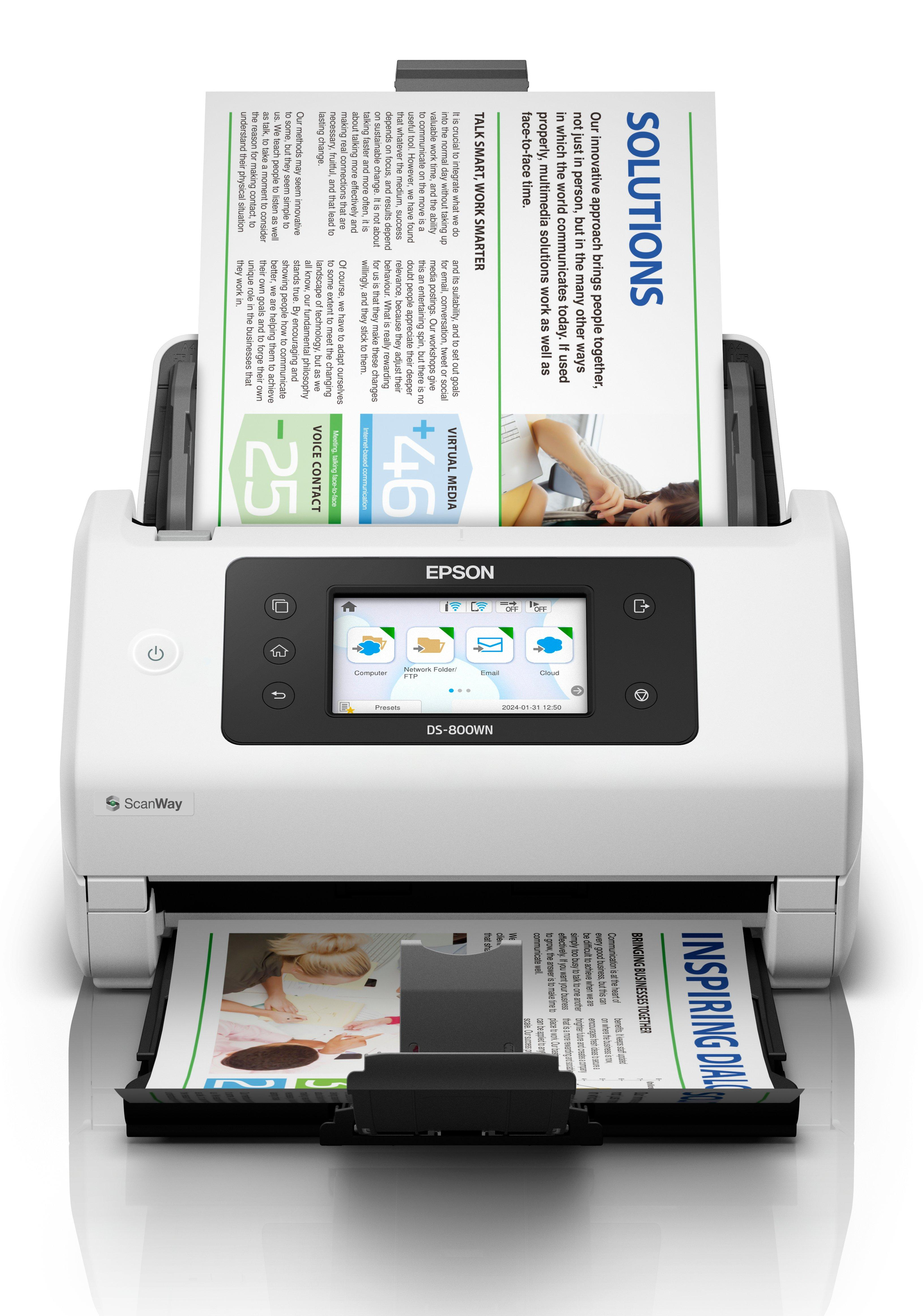 Epson WorkForce DS-800WN Dokumentenscanner 600 dpi Schwarz, Weiß