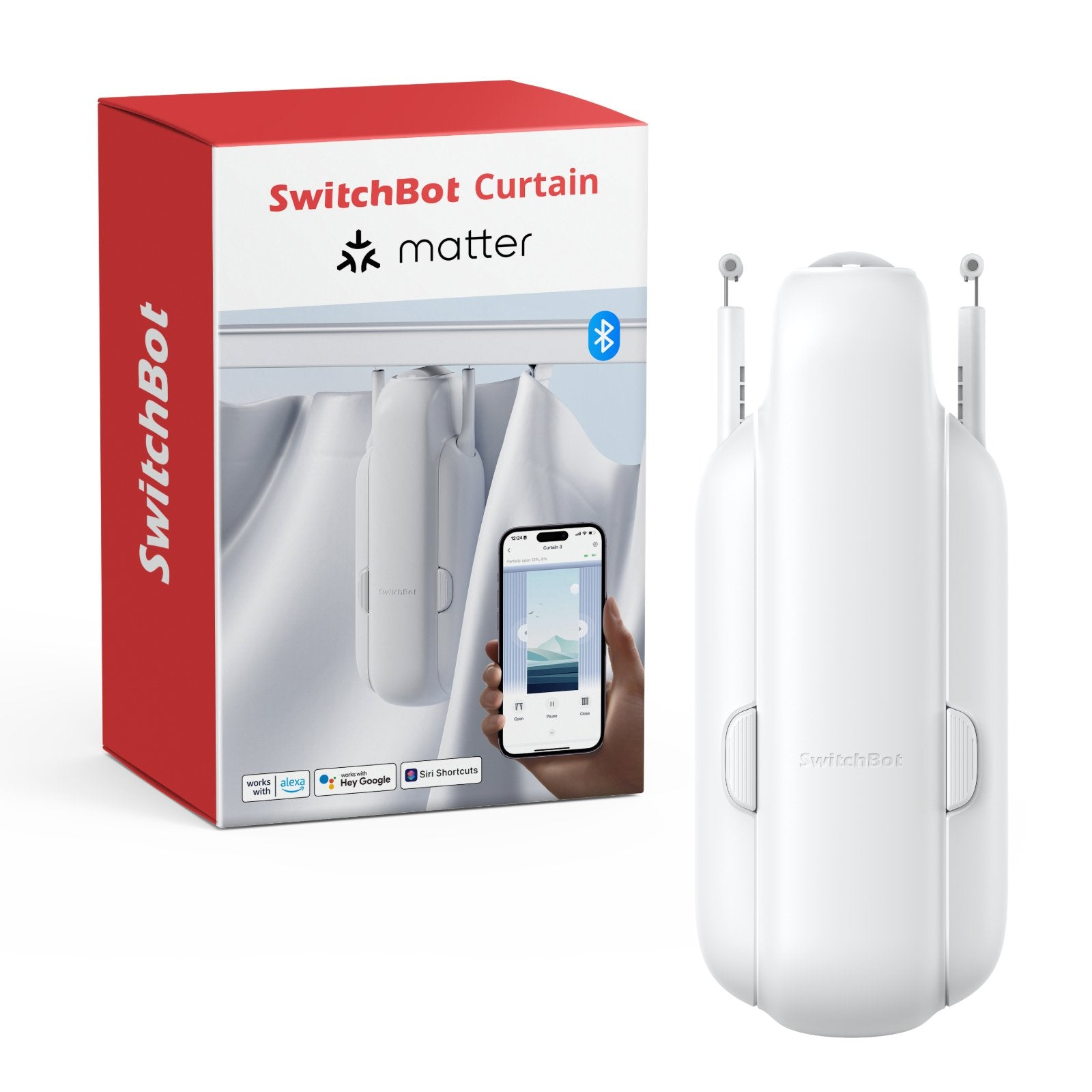 SwitchBot Smart Curtain W2400000R Smarter Gardinenmotor Weiß